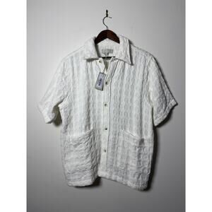 Honeycomb Dobby Boxy Collared Overshirt